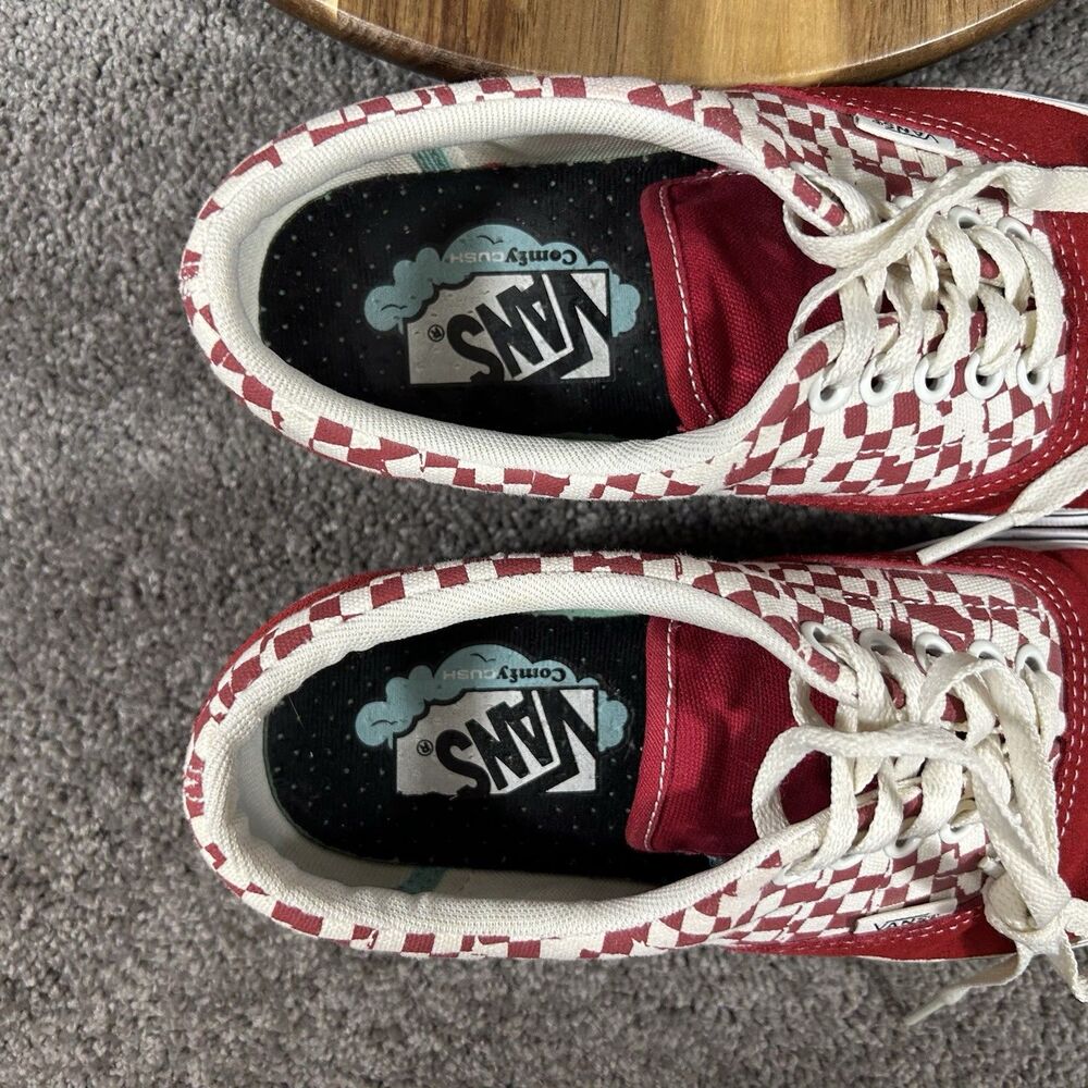 Vans ComfyCush Tear Check Women’s Size 8 Red White Athletic Skate Shoes Used - Picture 10 of 12